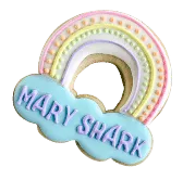 Custom decorated rainbow sugar cookie from Texas home baker